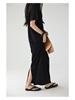 61035# FRESH UP Rochie Tricou Minimalistă Supradimensionată cu Mânecă Scurtă Subgenunchi Subțietoare