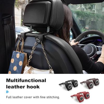 Leather Car Seat Back Hook Headrest Storage Hanger Holder Auto Accessories For Mercedes Benz C180 C300 W124 W176 W177 C200 C260  P3