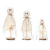 3Pcs Ghost Ornaments Wooden Halloween Decorations Adorable Shape Fabric Ghost Figures Table Decor Party Supplies