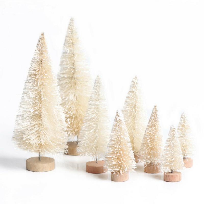 

8-Piece Mini Christmas Tree Sisal Silk Cedar - Decoration Small Christmas Tree - Gold Silver Blue Green White Festive Tree Other