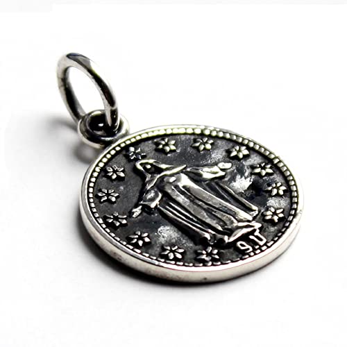 Carmelo World Accessories Skull Mexican Skull Pendant Coin Maria Mexico Men's Women's Silver