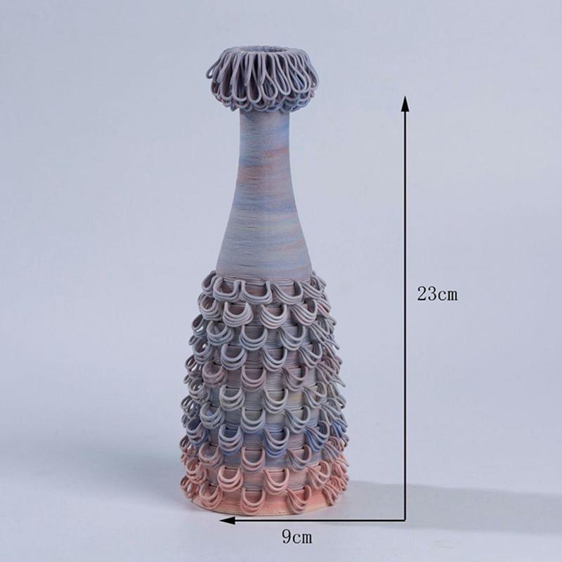Керамическая ваза Эстетическое искусство Необычная форма Декоративная ваза для сухих цветов Современная Элегантная Керамическая цветочная бутылка Домашний декор