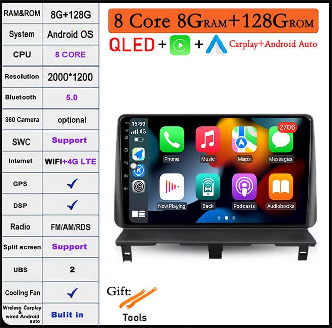 Car Radio For Peugeot Partner 1 2002-2008 PartnerOrigin 1 2008-2011 GPs Stereo Android AutoMultimedia Player Wifi BT