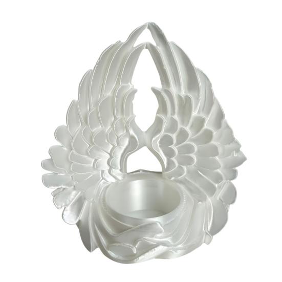 Small Candle Container 3D Printed Angel Wings Tealight Holder, Wing Shape Candlestick, Stand Romantic Ornament for Bedroom Wedding Table Decor Modern