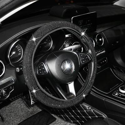 Universal Glitter Diamante Cristal Carro Volante Capa Auto Decoração Auto Styling Carro Bling Acessórios Interior para Mulheres
