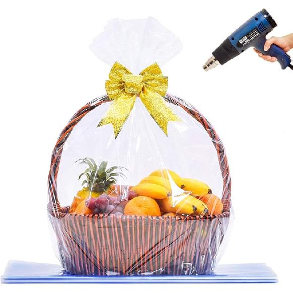 LazyMe Extra Large Jumbo Shrink Wrap Bags - Cellophane Bags for Gift Baskets - 40x47 Inch Christmas Basket Bags (5 Pcs, XXXL) 5 Pcs