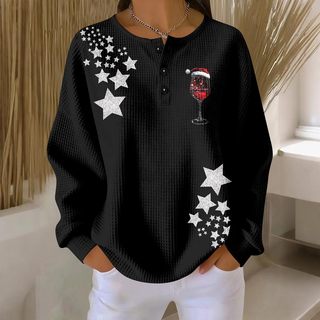 Women's Casual Shirts Long Sleeve Tops Button Up V Neck Loose Knit Fall Favorites For Women