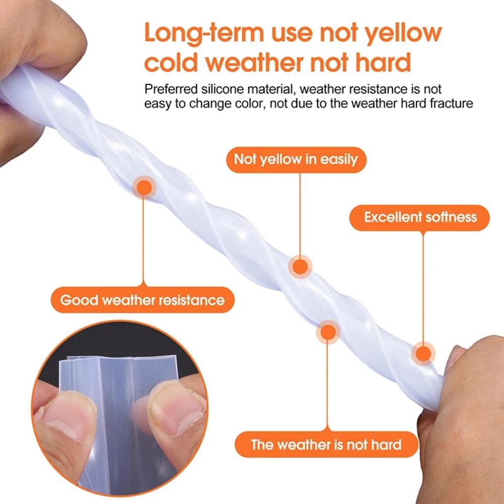 3M Shower Glass Door Seal Strip, Silicone Soft Shower Door Sweep To Stop Leaks, Frameless Seal Strip