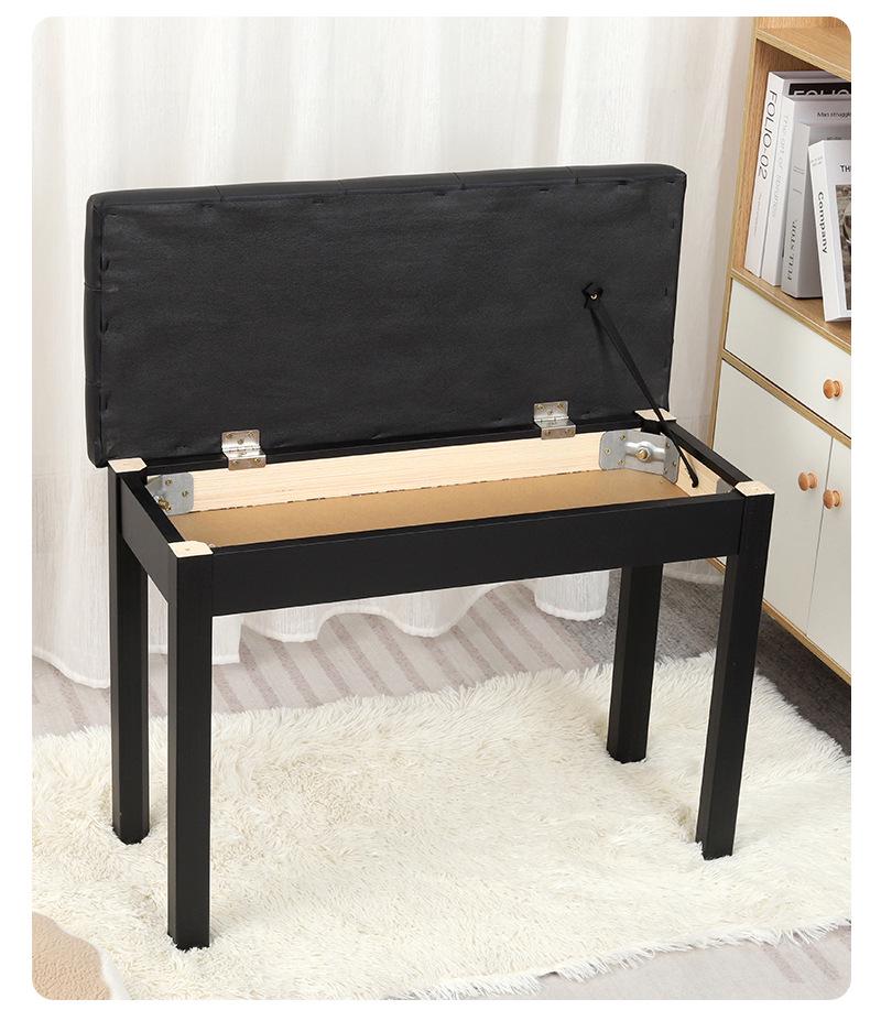 Doppelklavierbank für Keyboard & Guzheng - Massivholz, Höhenverstellbar, für Kinder & Erwachsene