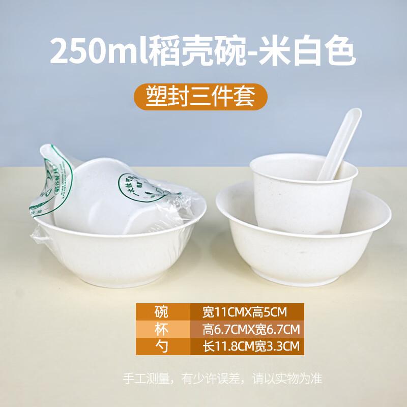 Penguin Group Rice Husk Disposable Tableware 3-Piece Set