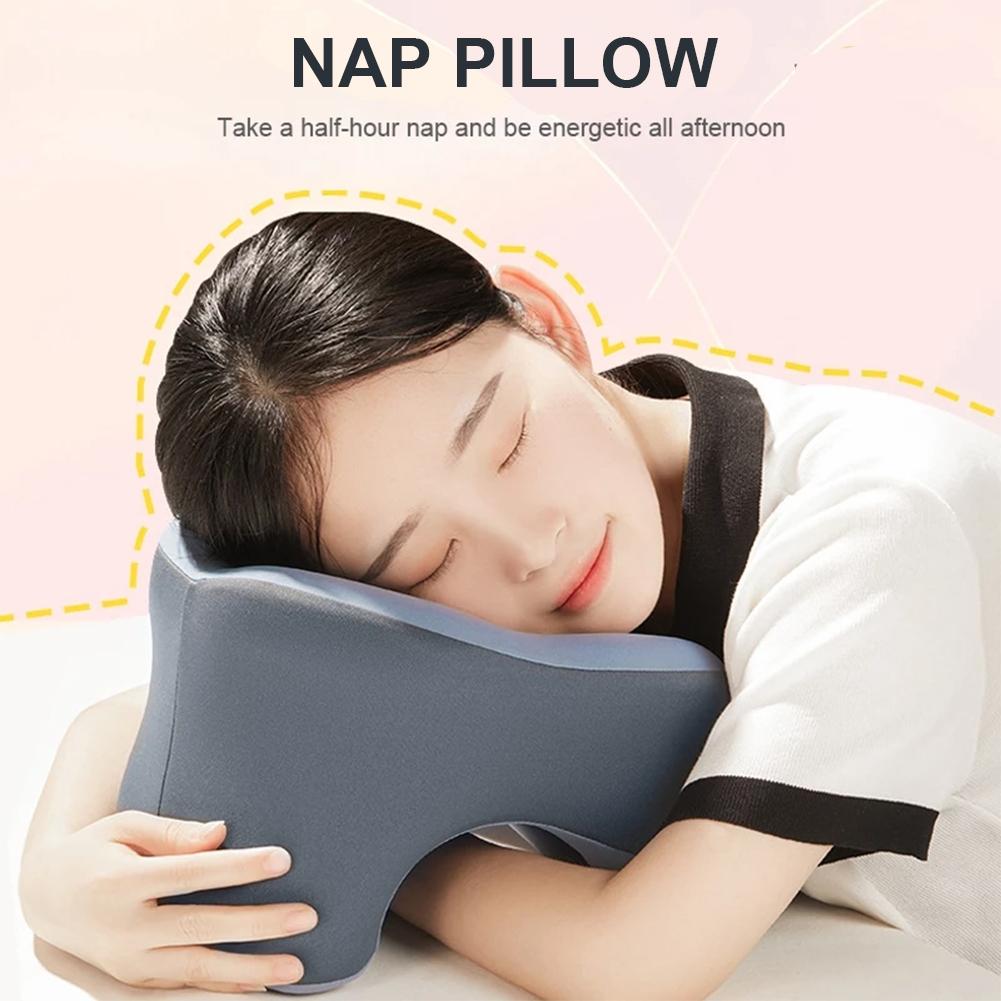 U-förmiges Nackenkissen Atmungsaktives Memory-Schaum-Schlafkissen Ergonomisches Kopfstützkissen für Hotel Auto Büro Flugzeug Reisen