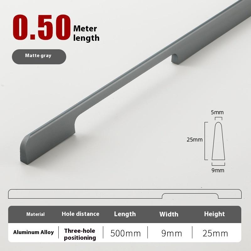 Solid Black Lengthening One Meter Cabinet Long Handle Modern Simple Lengthening Cabinet Door Handle