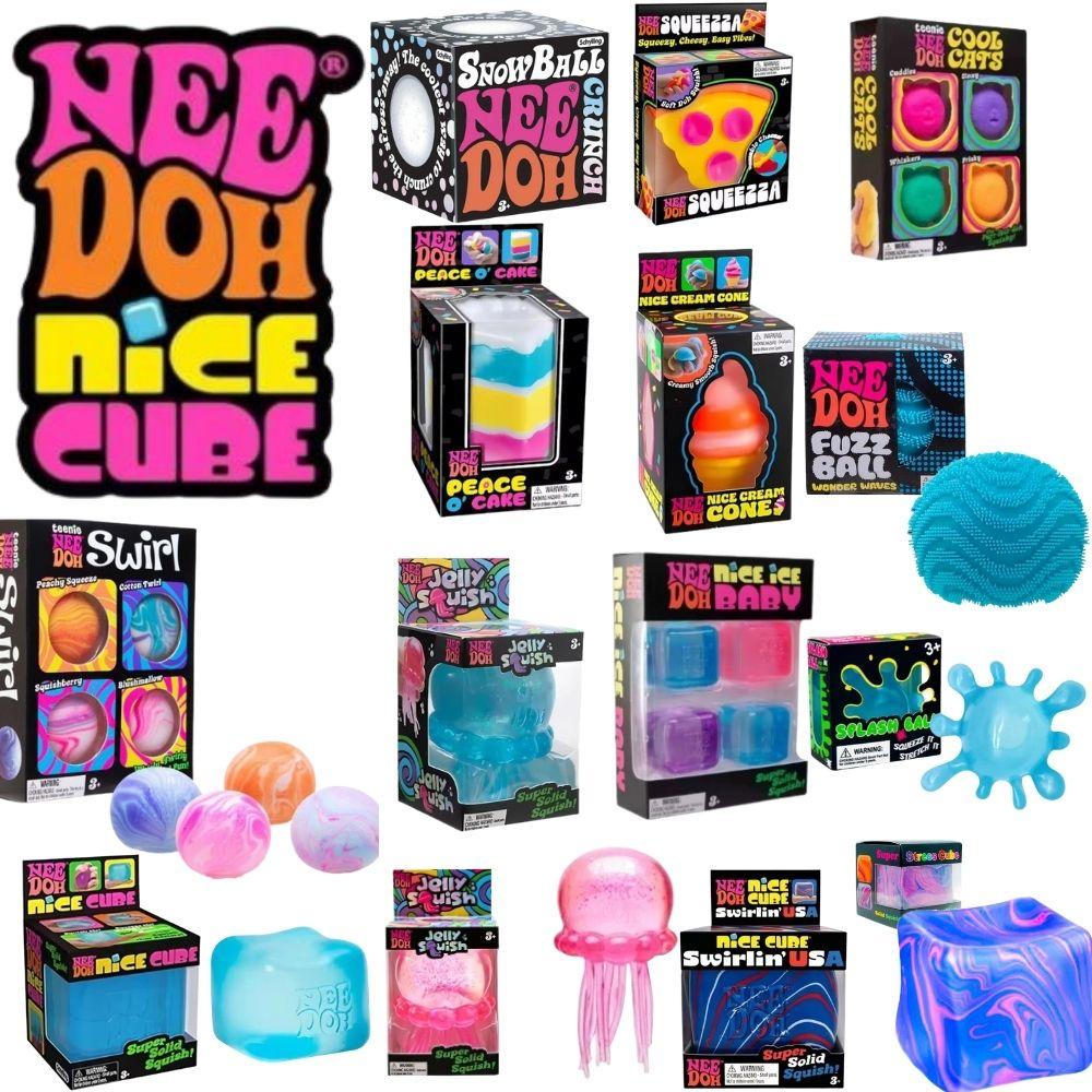 Schylling Nee Doh Nice Cube Nice-Sicle Jouet Sensoriel, Cube Squishy à Presser Anti-Stress, Fidget Apaisant pour TDAH et Concentration