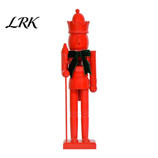 Decorative Wooden Soldier Statues Christmas Nutcracker Ornaments, Neutral Figures with Velvet Bow, DIY Festive Indoor Shop Display Ornaments Ornament