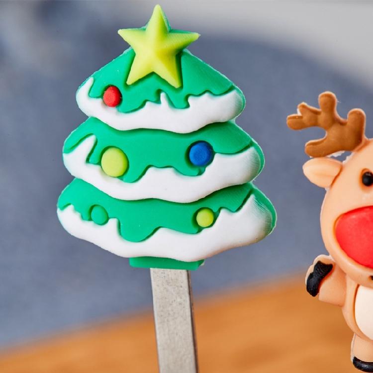 5 Pcs Christmas Fruit Dessert Fork Reusable Appetizer Forks Dessert Cake Fork