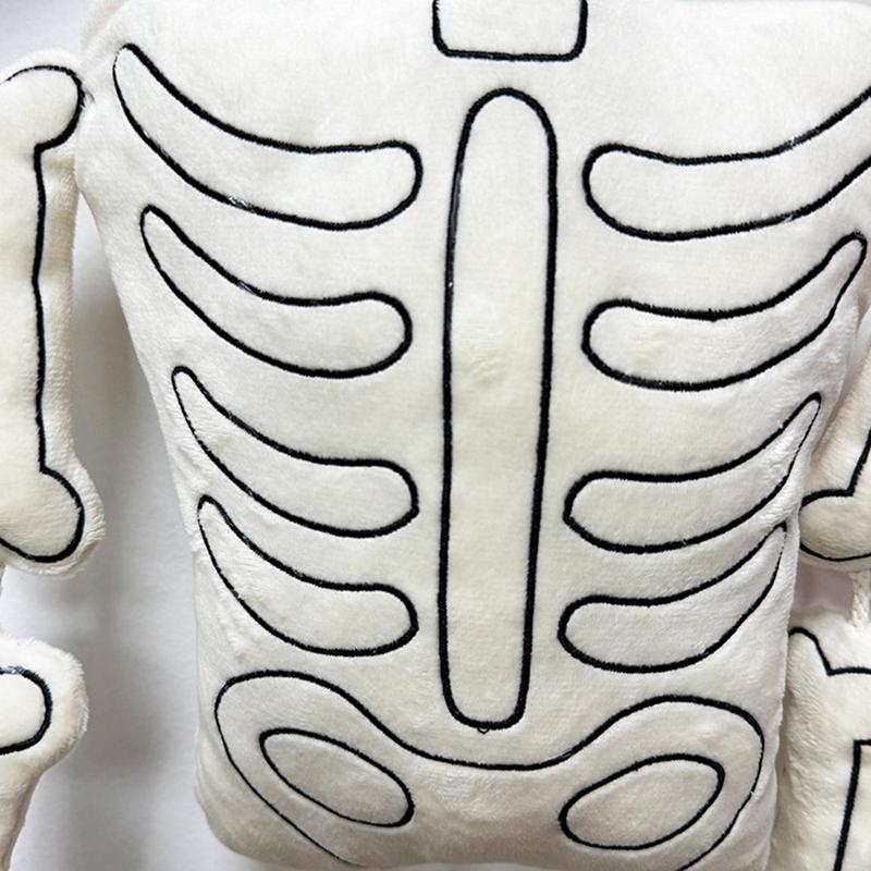 Plyšová panenka kostra 37 palců bílá panenka kostra Halloween polštářek kostra ozdoby Halloween plyšové dekorace na polici