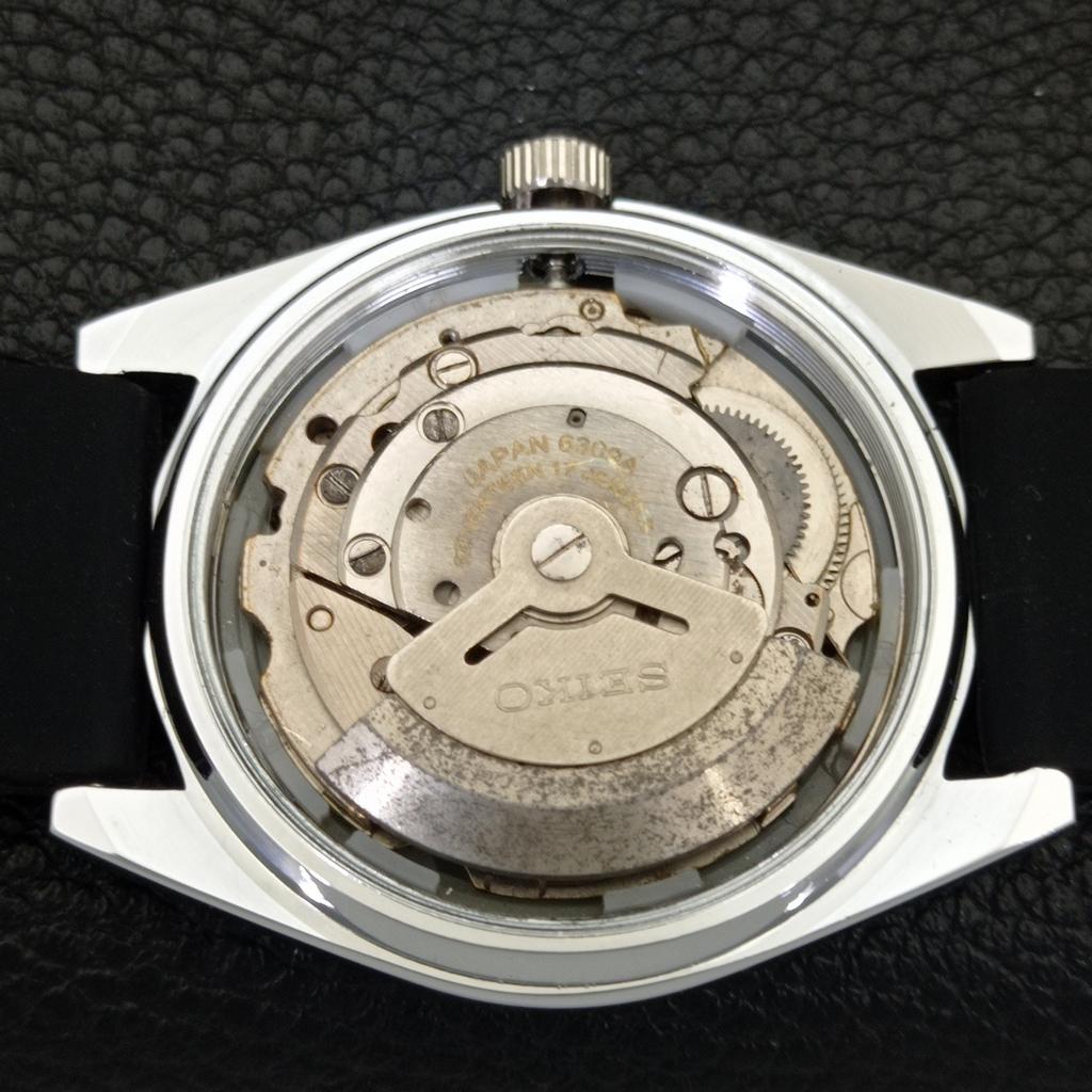 JAPAN VINTAGE REFURBISHED SEIKO 5 AUTOMATIC 6309A MENS BLACK WATCH a441207-4 Sk-a441207
