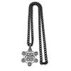 Yoga 7 Chakra Stainless Steel Pendant Necklace Gun Black Color Sacred Geometry Angel Seal Metatron Cube Symbol Chain Jewelry