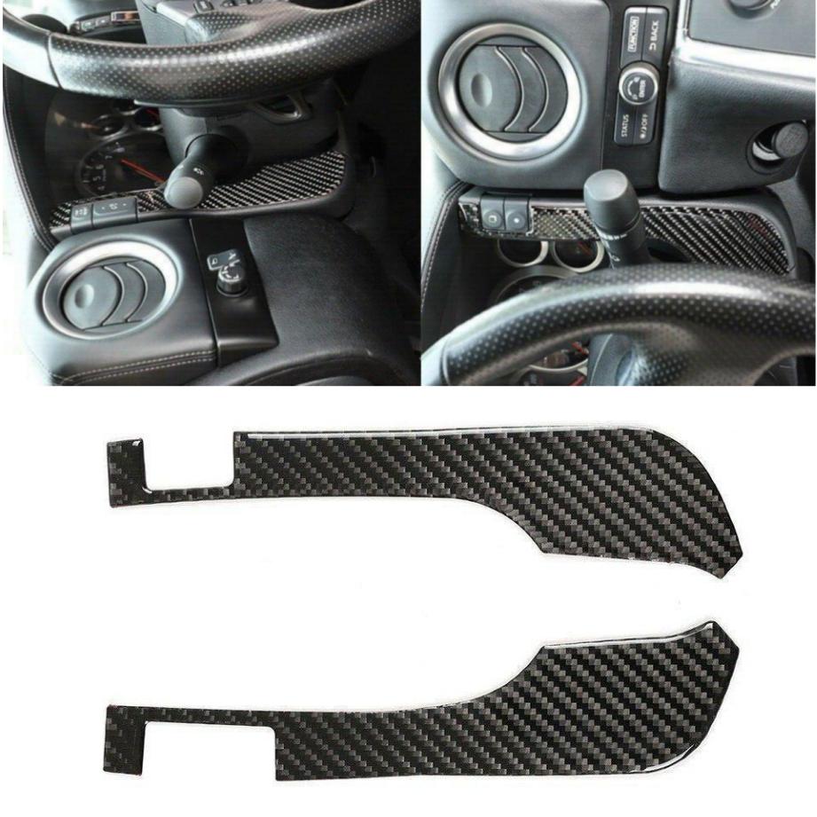 2PCS Carbon Fiber Interior Dashboard Side Panel Trim For Nissan GTR R35 2008-16