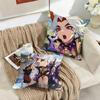 Arataki Itto Genshin Impact Cute Cushion Cover Silky Short Plush Invisible Zipper Dustproof Sofa Pillow Case For Home Decor