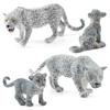 Highly Detailed Snow Leopard Statue PVC Wildlife Animal Miniature Figurine Decoration For Desk And Shelf Decoration