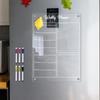 Číra magnetická tabuľa na mazanie, akrylový magnetický kalendár, biely tabuľový magnet na chladničku, plánovač, opakovane použiteľná tabuľa na poznámky a oznámenia