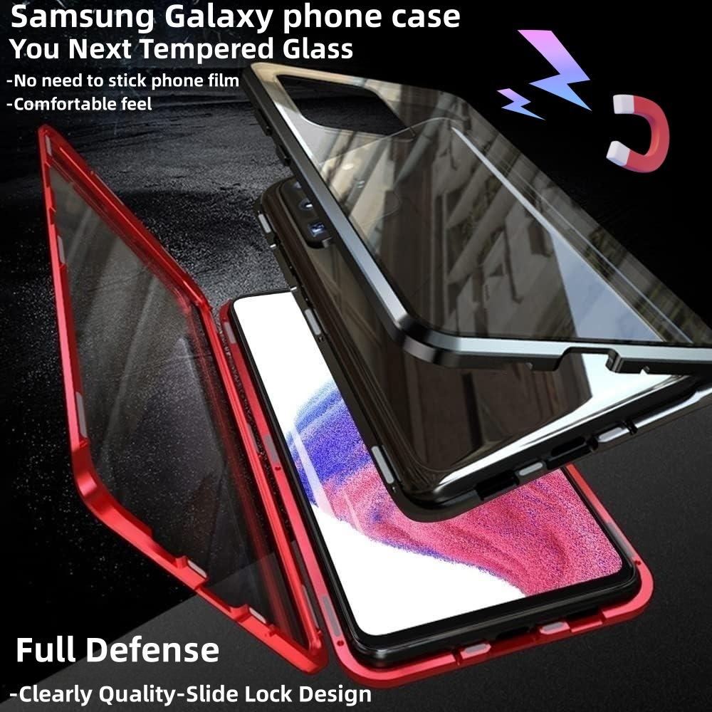 Vhodné pro pouzdro na mobilní telefon Samsung Note20ultra S25edge Magneto Oboustranné sklo Kovové Magnetické sání Pouzdro proti pádu