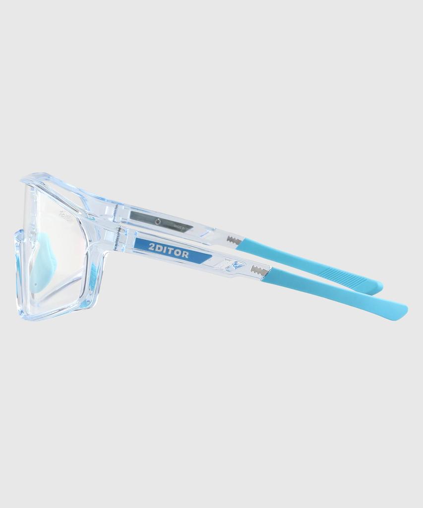 Tuditeo Sports Running Goggles Iter Sunglasses C7 Photochromic Blue/Clear Frame Blue