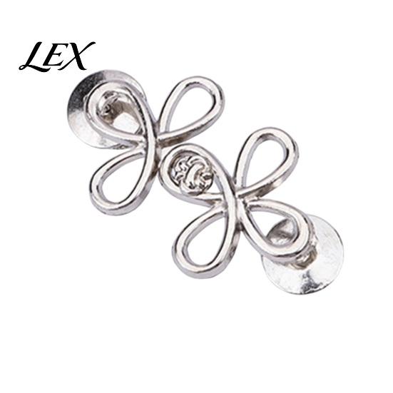 Instant Waist Cincher Six-Leaf Pants Tightener Button, Detachable Loose Jeans Button Pin, Adjustable Metal No Sewing Required Buckle Clothing
