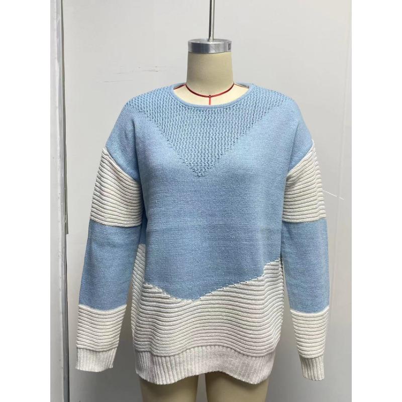 Women S Crew Neck Long Sleeve Pullover Knit Sweater Vintage Winter Top