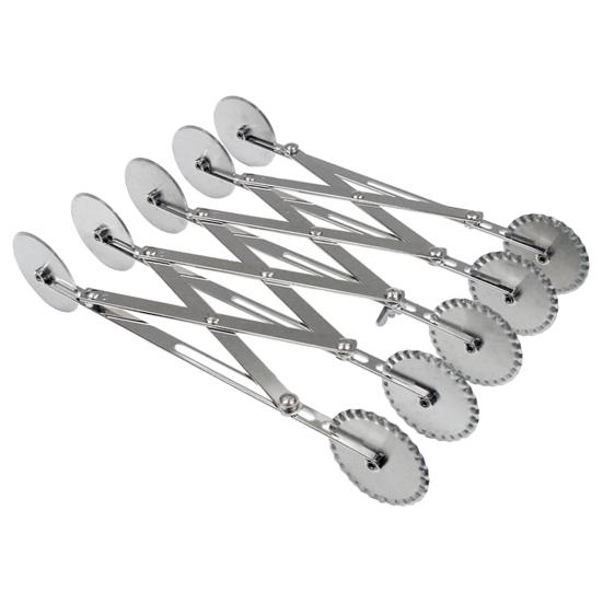 Pizza Hob Stretchable Non-rusting 2 Heads 3/5/7 Wheels Stainless Steel Pastry Cutting Wheel for Kitchen
