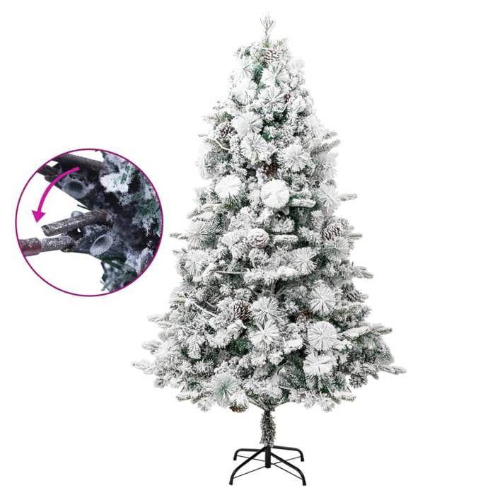 Exclusive House - Pre-lit Christmas Tree with Flocked Snow/Cones 225cm PVC/PE