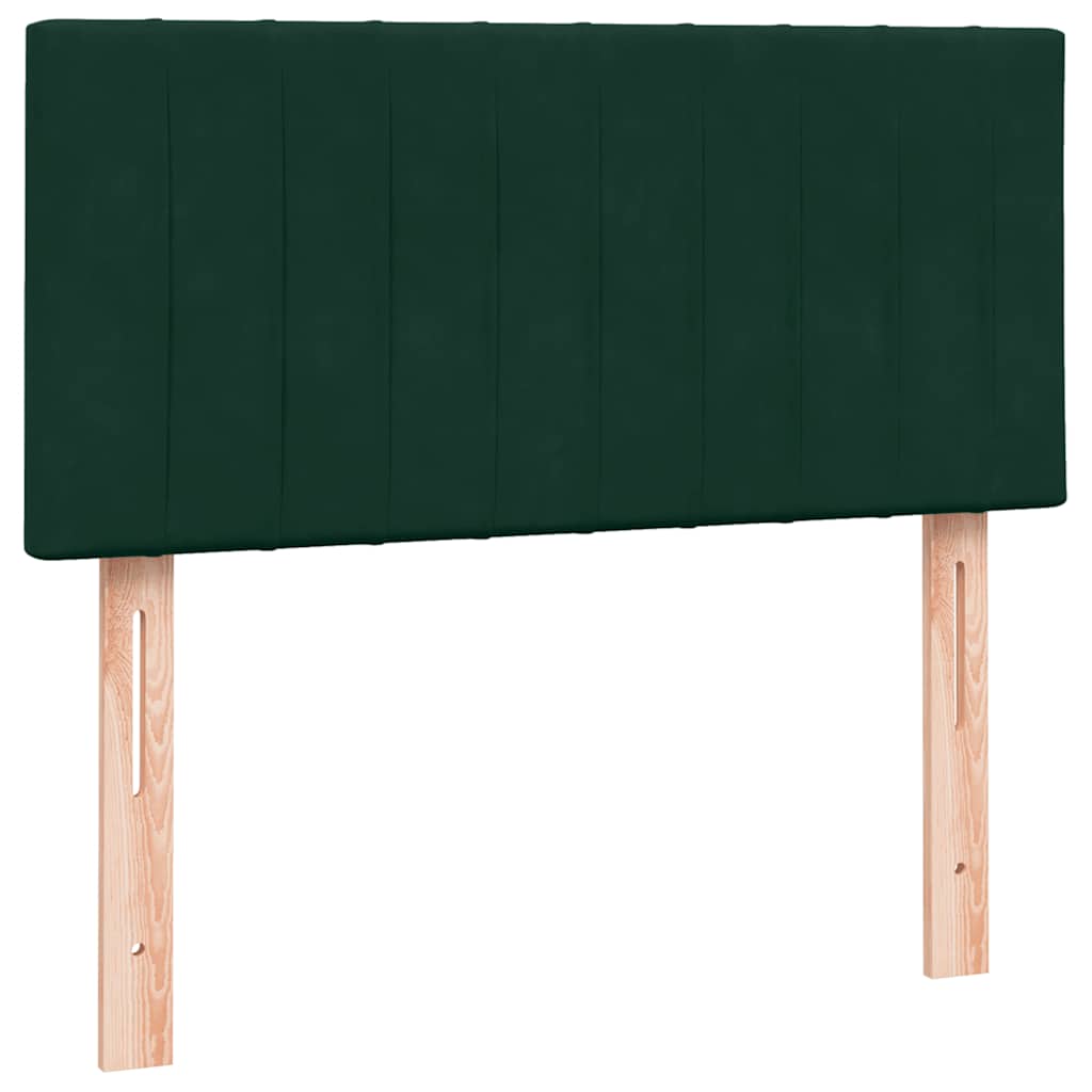 Box Spring Bed with Mattress Dark Green 80 x 220 cm Velvet