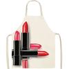 Nail Polish Lipstick Beauty Kitchen Women Apron Household Cleaning Flax Pinafore Salon Home Cooking Baking Adult Bib