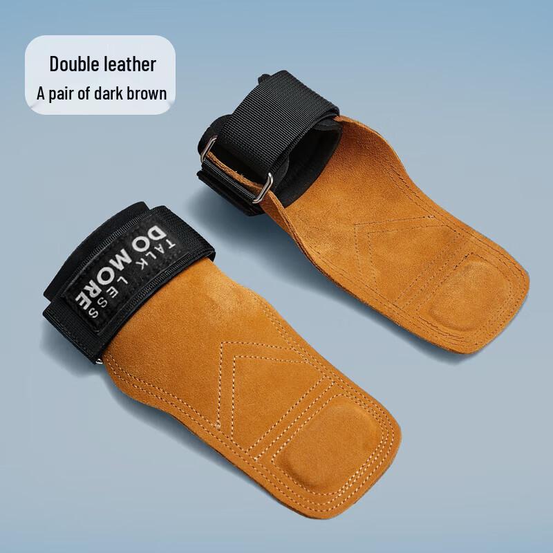 Genuine Leather Deadlift Pull-up Assistance Straps with Palm Protectors