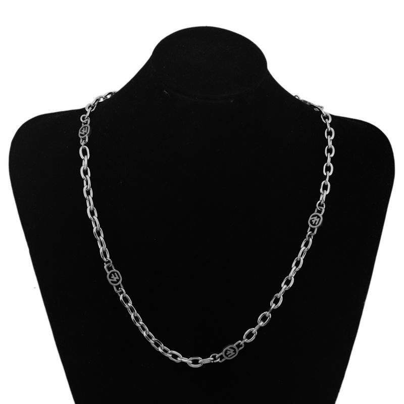 Titanium steel double v cuban link necklace - unique, trendy, hip-hop inspired chain for couples 60CM