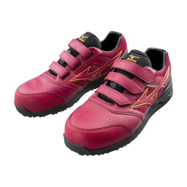 [Mizuno] Work Shoes Safety Shoes Almighty LS22L WIDE Men's Wine Red x Gold 27.5 cm 4E
