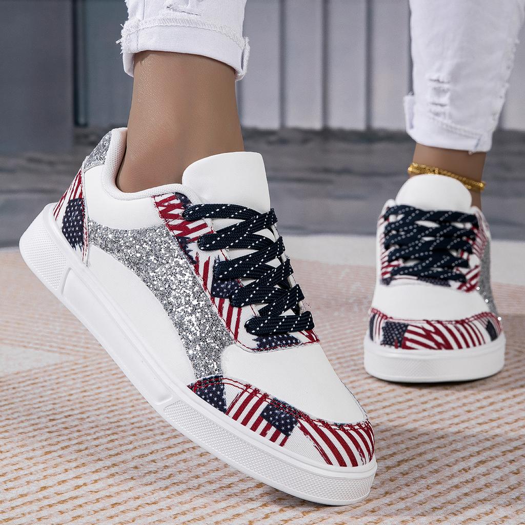 Fitness Sports Casual ShoesSparkling Embellishments On Small White Shoes for Women's Shoes