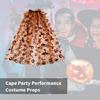 Children Kids Halloween Cape Party Outfit for Cosplay and Festivals Spiderweb Pumpkin Pattern Mesh Tulle Cloak Accessory