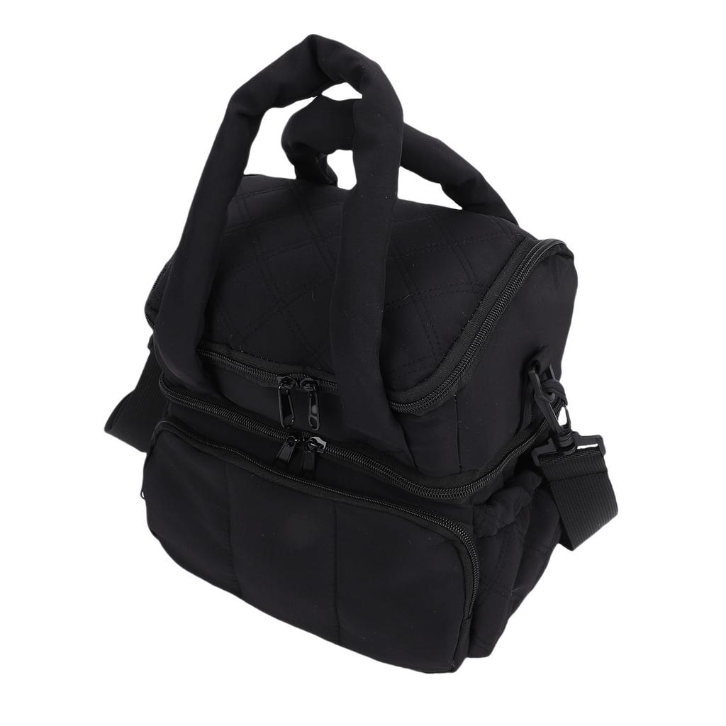 Double Deck Insulated Lunch Box proof Reusable Large Capacity Puffer Lunch Bag for Picnic