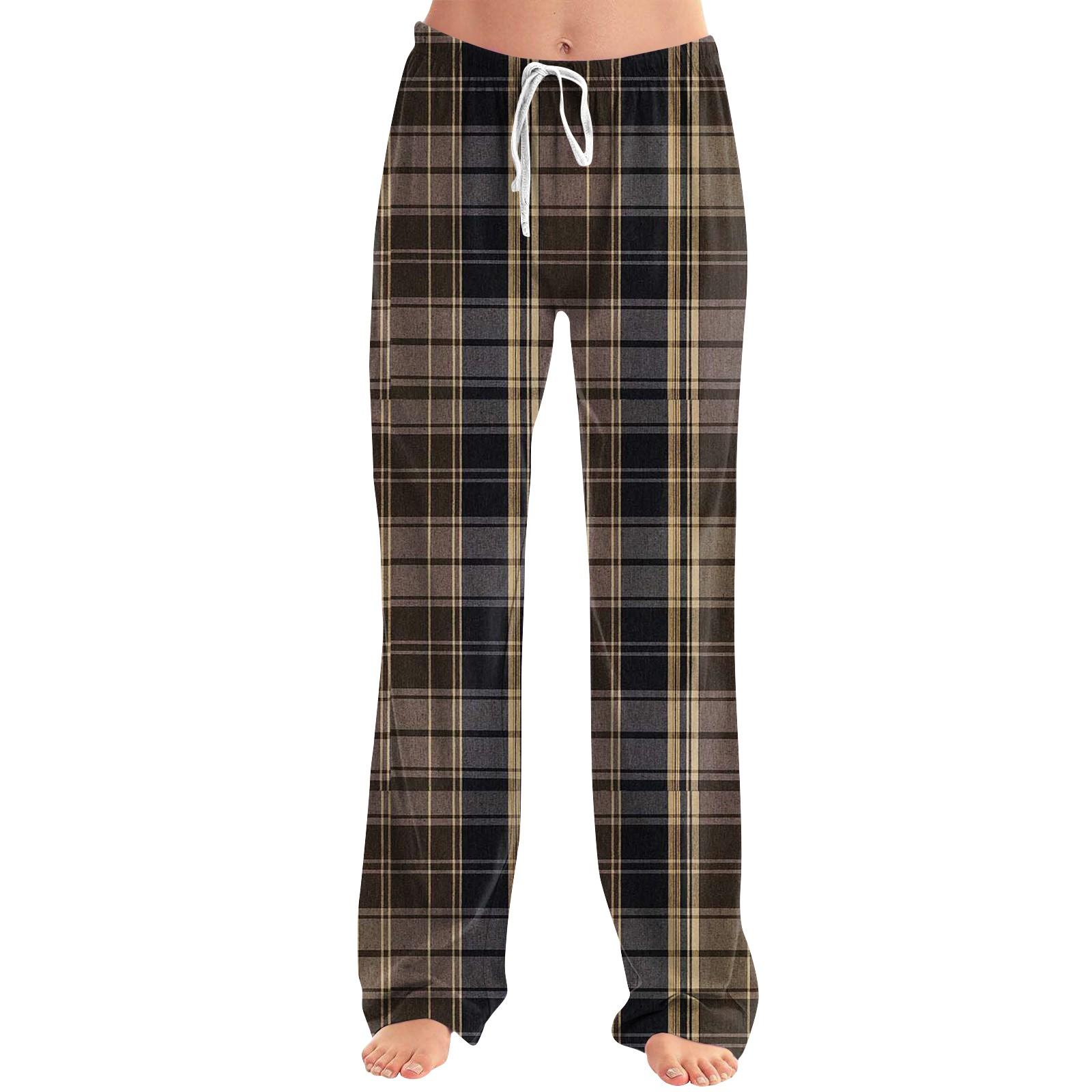 

Женские пижамные штаны, одежда для сна, повседневные брюки с эластичной резинкой на талии, удобные прямые свободные брюки для йоги L чёрный