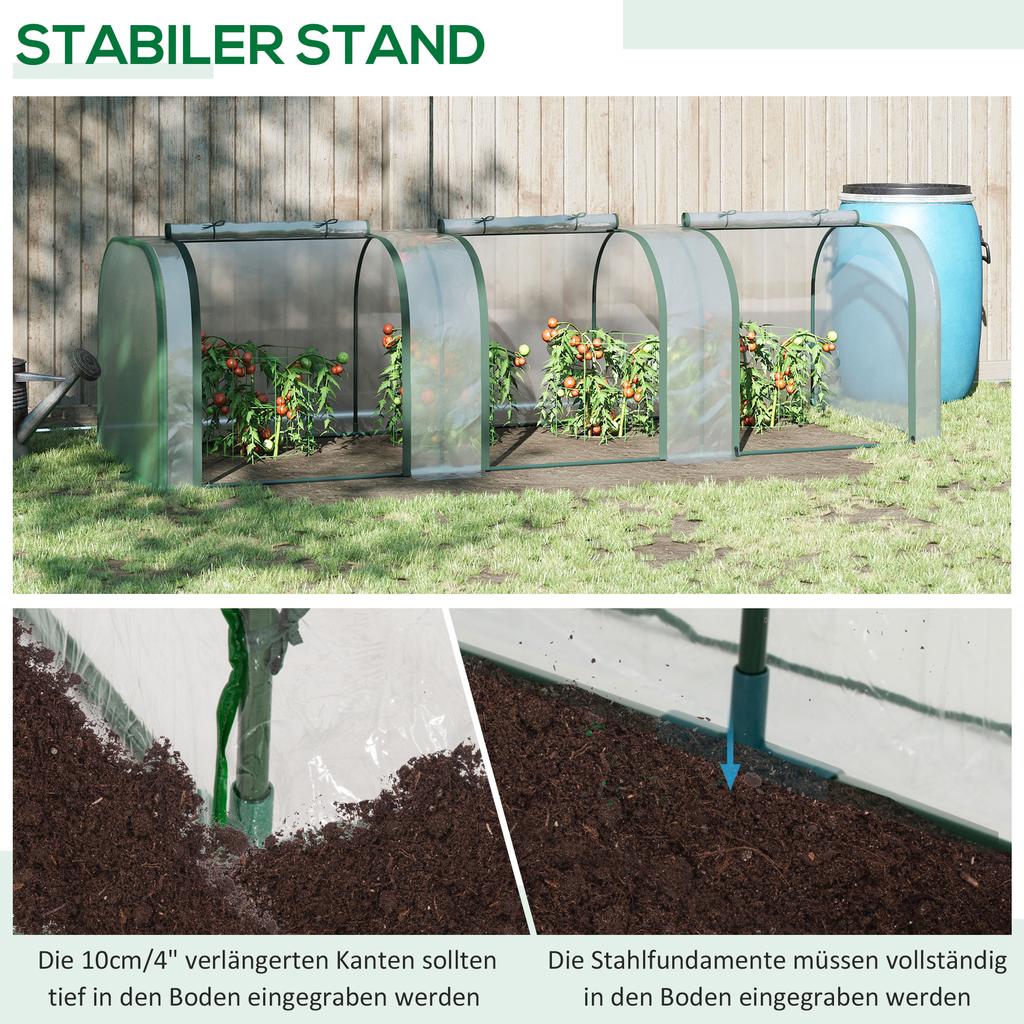 295 X 100 Cm Low Tunnel Greenhouse - Clear