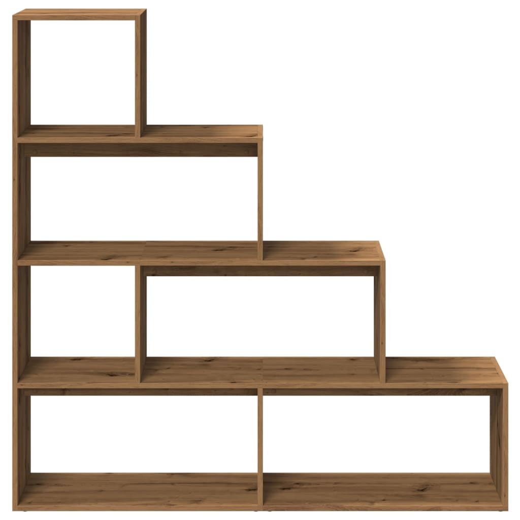 Room Divider Bookshelf 4 Tier Artisan Oak Design 143.5 X 29 X 143.5 Cm