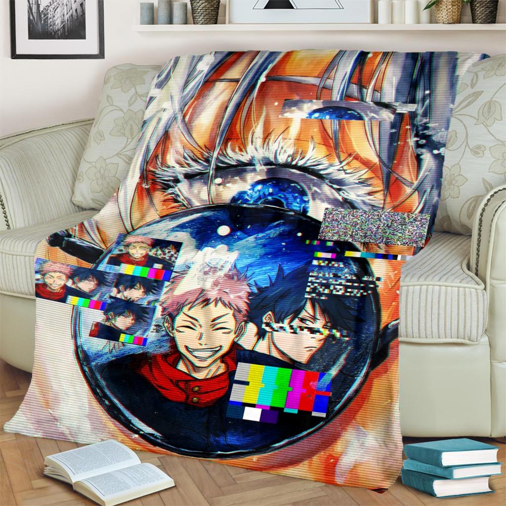 Jujutsu Kaisen Themed Blanket Soft Warm Flannel for Bedrooms, Sofas, Chairs, Picnics and Outdoor Use