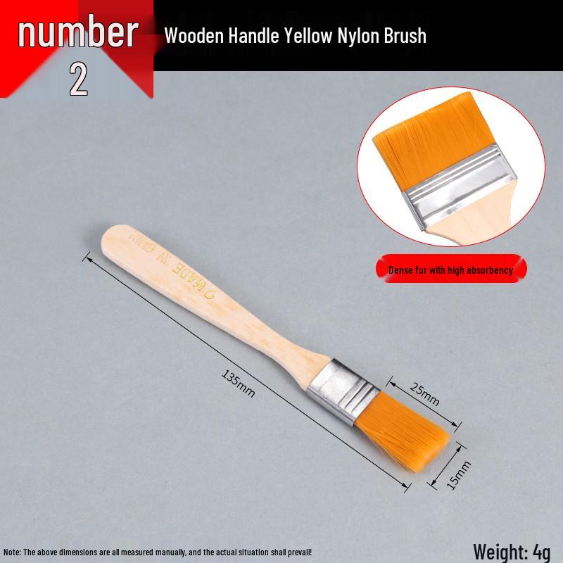 Nylon Soft Bristle Industrial Paint & Art Brush - Small BBQ & Lab Use