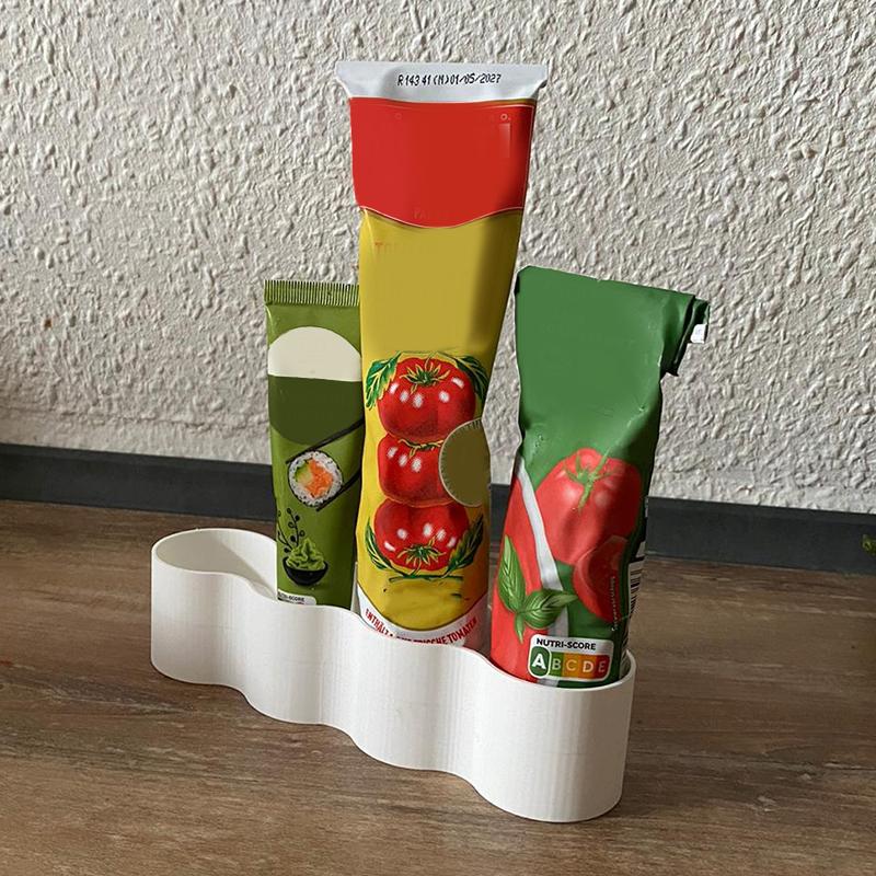 Refrigerator Tube Storage Rack Fridge Plastic Tube Holder Storage Box Space-Saving For Mustard, Mayo, Tomato Paste Etc