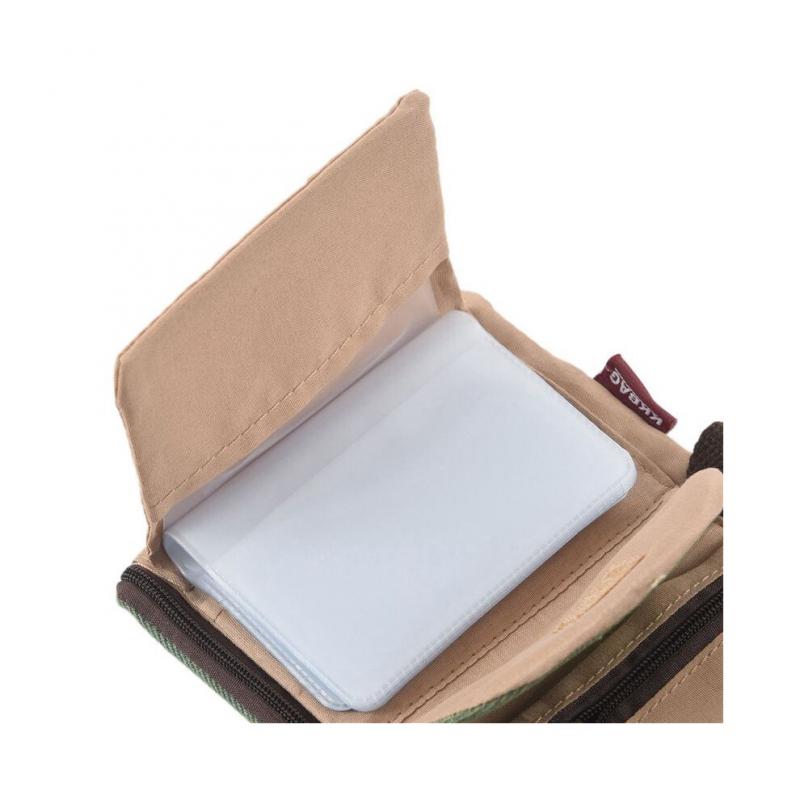 2X Unisex Männer Frauen Drei Schicht Gefaltete Manuelle Leinwand Brieftasche Tasche mit Multi-Kartenhalter, Junge Mädchen Multifunktions-Geldbörse
