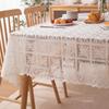 Antique Lace Hollow Tablecloth European White Table Linen Universal Embroidered Floral Wedding Party Tablecloth Banquet