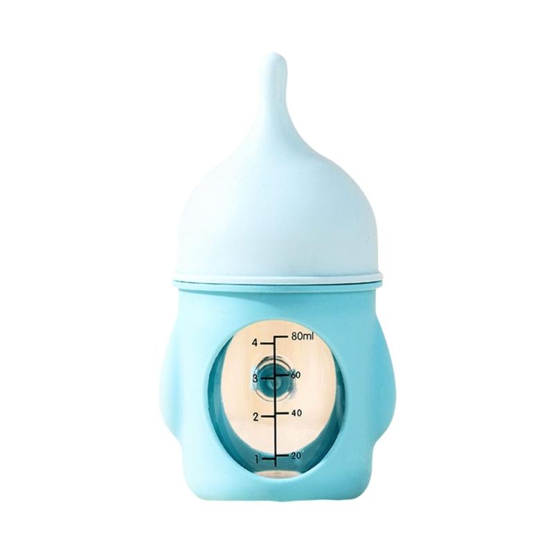 Practical Animal Feeding Bottle with Clear Scale and Silicone Nipples Accessory for Newborns Kittens Puppies 80ml