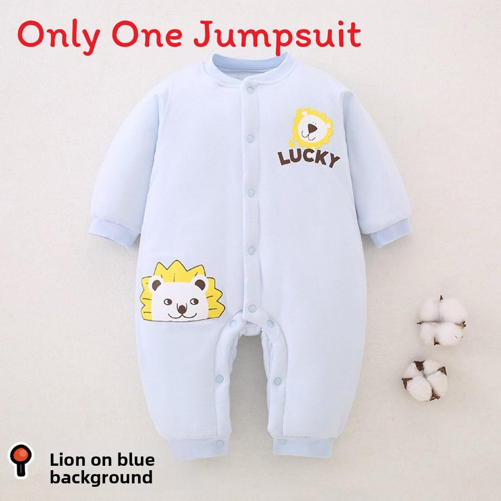 Baby Winter Cotton Romper With Thickened Fabric For Newborns And Infants